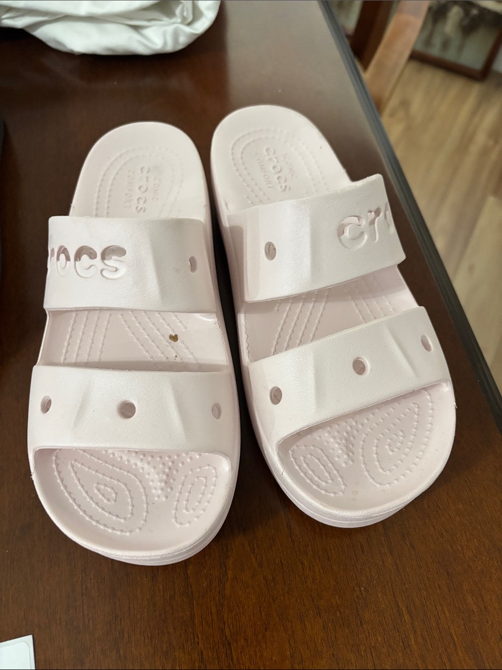 Crocs Woman’s Pink Dual-Strap Slide Sandals